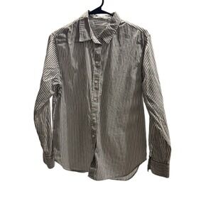 EVERLANE Women grey Striped Button Down Shirt Long Sleeve Size 8